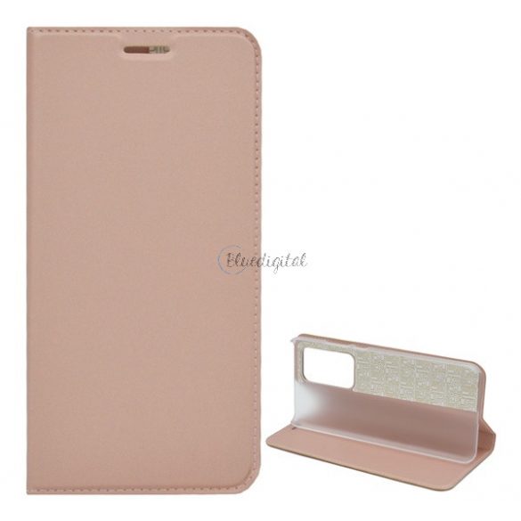 Carcasa in picioare, efect piele (FLIP, deschidere laterala, functie suport de masa) ROSE GOLD 2 Huawei P40 Pro 5G