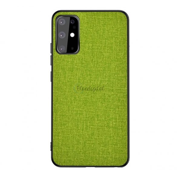 Protecție din plastic pentru telefon (rezistență medie la impact, cadru din silicon, spate textil) VERDE Samsung Galaxy S20 (SM-G980F), Samsung Galaxy S20 5G (SM-G981U)