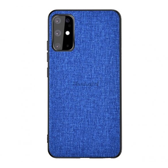 Protecție din plastic pentru telefon (rezistență medie la impact, cadru din silicon, spate textil) ALBASTRU ÎNCHIS Samsung Galaxy S20 (SM-G980F), Samsung Galaxy S20 5G (SM-G981U)