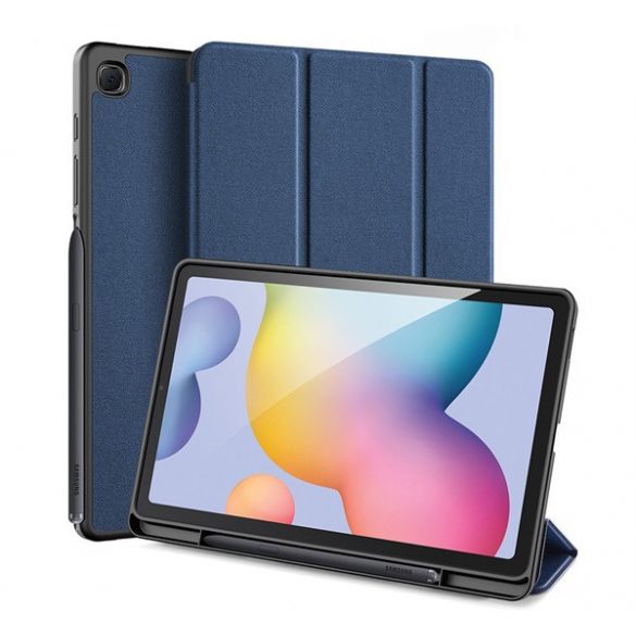 Husa DUX DUCIS DOMO in picioare, efect piele (activ, cu deschidere laterala, TRIFOLD, suport desktop, suport creion, model textil) ALBASTRU INCHIS SamsungGalaxy Tab S6 Lite 10.4 LTE (SM-P619) 2022, Galaxy Tab S6 Lite 10.4 WIFI (SM- P613) 2022