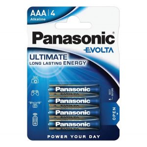 Baterie durabilă PANASONIC EVOLTA (AAA, LR03EGE, 1.5V, alcalină) 4 buc/pachet