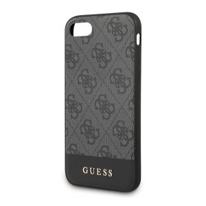 CG MOBILE GUESS 4G STRIPE COLLECTION protector de telefon din plastic (spate textil) GRI Apple iPhone 7 4.7, Apple iPhone 8 4.7, Apple iPhone SE 2 (2020), Apple iPhone SE 3 (2022)