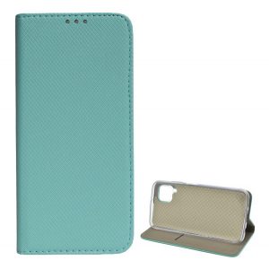 Carcasa in picioare, efect piele (FLIP, deschidere laterala, functie suport de masa, model romb) VERDE MENTA Huawei P40 Lite 4G / Nova 6 SE