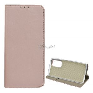 Carcasa in picioare, efect piele (FLIP, deschidere laterala, functie suport birou) ROSE GOLD Huawei P40