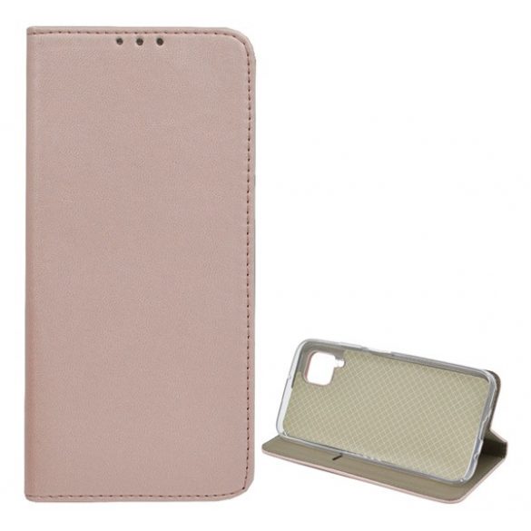 Carcasa in picioare, efect piele (FLIP, deschidere laterala, functie suport de masa) ROSE GOLD Huawei P40 Lite 4G / Nova 6 SE