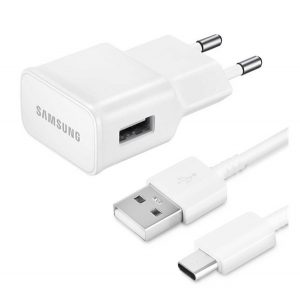 Încărcător de rețea SAMSUNG mufă USB (10W + cablu EP-DN930E tip C) ALB