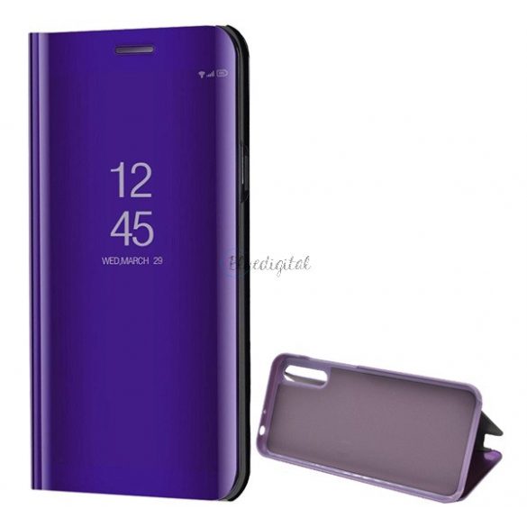 Husă cu suport (FLIP activ, deschidere laterală, funcție de suport pentru birou, suprafață oglindă, husă Mirror View) PURPLE Huawei Y8p