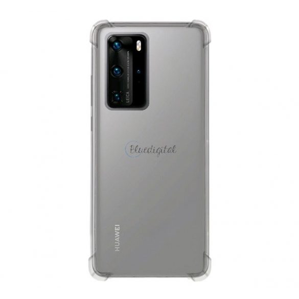 Protectie telefon din plastic ROAR JELLY ARMOR (cadru din silicon, rezistenta medie la impact, colt cu perna de aer) TRANSPARENT Huawei P40