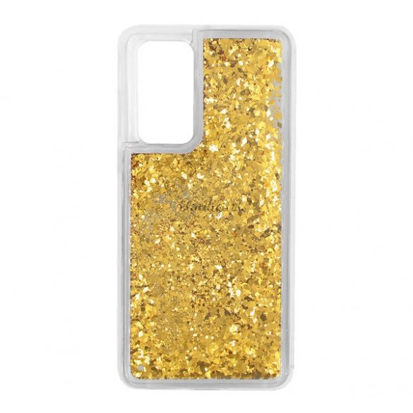 Protectie de telefon din silicon (capata din spate lichida lucioasa, cu paiete) GOLD Huawei P40