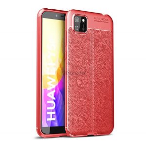 Protectie din silicon pentru telefon (rezistenta la impact mediu, efect piele, model de cusaturi) ROSU Huawei Y5p, Honor 9S