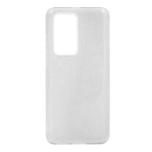 Protectie de telefon din silicon (interior din plastic, spate lucios) SILVER Huawei P40 Pro 5G