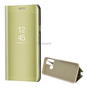 Husă în picioare (FLIP activ, deschidere laterală, funcție de suport pentru birou, suprafață oglindă, husă Mirror View) GOLD Huawei Y6p