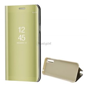 Husă în picioare (FLIP activ, deschidere laterală, funcție de suport pentru birou, suprafață oglindă, husă Mirror View) GOLD Huawei Y8p