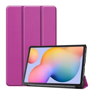 Husă în picioare, efect piele (FLIP, deschidere laterală, TRIFOLD, suport de birou) PURPLE Samsung Galaxy Tab S6 Lite 10.4 WIFI (SM-P610) 2020, Samsung Galaxy Tab S6 Lite 10.4 LTE (SM-P615) 2020, Samsung Galaxy Tab S6 Lite 10.4 WIFI (SM-P613) 2022, 