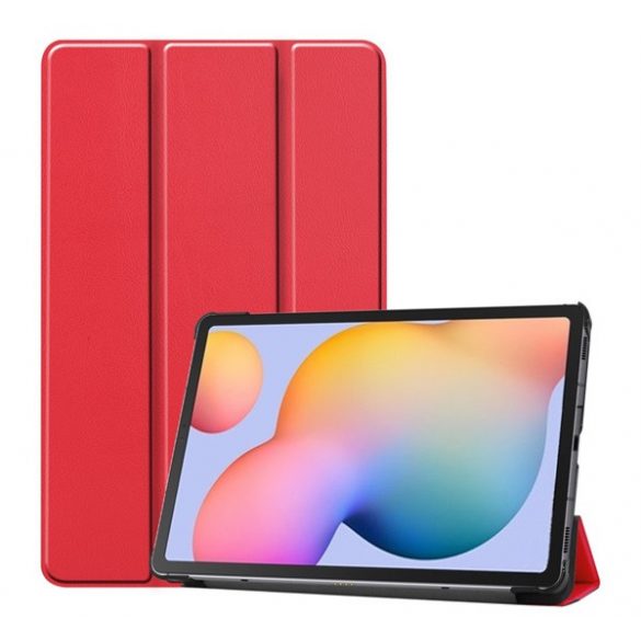 Husă în picioare, efect piele (FLIP, deschidere laterală, TRIFOLD, suport de birou) ROȘU Samsung Galaxy Tab S6 Lite 10.4 WIFI (SM-P610) 2020, Samsung Galaxy Tab S6 Lite 10.4 LTE (SM-P615) 2020, Samsung Galaxy Tab S6 Lite 10.4 WIFI (SM-P613) 2022, Sa