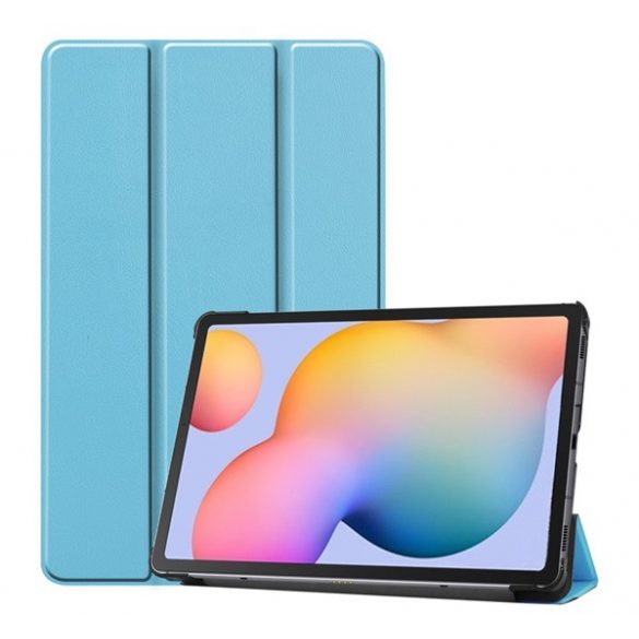 Husă stativă, efect piele (FLIP, deschidere laterală, funcție suport birou TRIFOLD) LIGHT albastruSamsung Galaxy Tab S6 Lite 10.4 WIFI (SM-P610) 2020, Samsung Galaxy Tab S6 Lite 10.4 LTE (SM-P615) 2020,