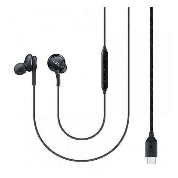 Căști SAMSUNG STEREO (Tip-C, buton de înregistrare, control volum, 2 perechi de cauciucuri pentru urechi, reglate de AKG) NEGRU