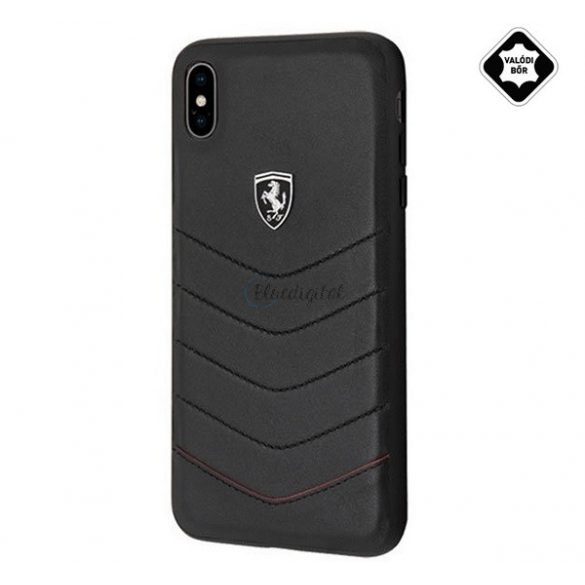 Protectie telefon CG MOBILE Ferrari Scuderia din plastic (spate din piele naturala) NEGRU Apple iPhone XS Max 6.5