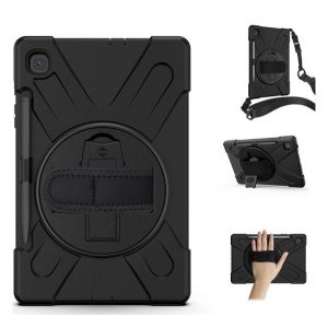 Protector de telefon din plastic Defender (rezistenta la impact, suport, 360° + curea de mana) NEGRU SamsungGalaxy Tab S6 Lite 10.4 LTE (SM-P625) 2024, Galaxy Tab S6 Lite 10.4 WIFI (SM-P620) 2024