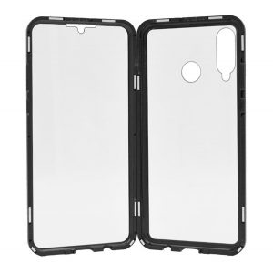 Protecție telefonică din aluminiu (protecție 360°, magnetică, rezistentă la impact mediu, Folie securizată față, spate, 9H) negru Huawei P30 Lite (Nova 4e)