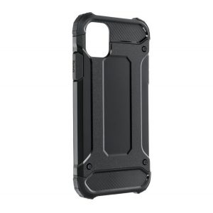 Protecție din plastic pentru telefon Defender (rezistență medie la impact, toc cu bule, interior din silicon, efect metalic) negru Apple iPhone 12 Pro, Apple iPhone 12