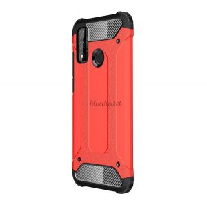 Protector de telefon din plastic Defender (rezistență medie la impact, colț cu pernă de aer, interior din silicon, efect metalic) ROȘU Huawei P Smart (2020)