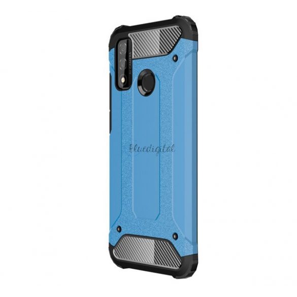 Protector de telefon din plastic Defender (rezistenta la impact mediu, colt cu perna de aer, interior din silicon, efect metalic) ALBASTRU DESCHI Huawei P Smart (2020)