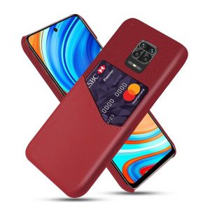 protecțiede telefon din plastic (rezistent la impact mediu, suport pentru card de credit, strat textil, spate cu efect de piele) PIROS Xiaomi Redmi Note 9 Pro, Xiaomi Redmi Note 9S