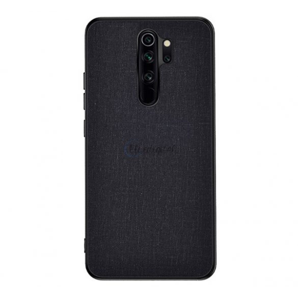 Protectie din plastic pentru telefon (rezistenta la impact mediu, cadru silicon, spate textil) NEGRU Xiaomi Redmi 9