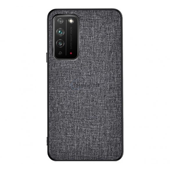 Protectie din plastic pentru telefon (rezistenta medie la impact, cadru silicon, spate textil) GREY Honor X10 5G