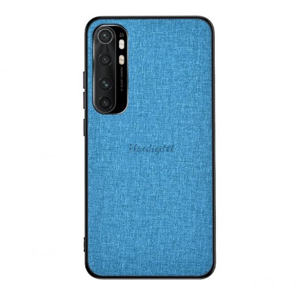 Protecție din plastic pentru telefon (rezistență medie la impact, cadru din silicon, spate textil) ALBASTRU DESCHIS Xiaomi Mi Note 10 Lite