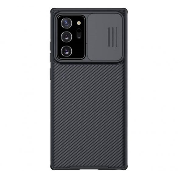 NILLKIN CAMSHIELD PRO protecție din plastic pentru telefon (ramă din silicon, rezistență medie la impact, protecție cameră, model cu dungi) NEGRU Samsung Galaxy Note 20 Ultra (SM-N985F), Samsung Galaxy Note 20 Ultra 5G (