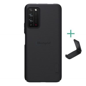 Protector de telefon din plastic NILLKIN SUPER FROSTED (cauciucat, suprafata aspra + suport de masa) NEGRU Honor X10 5G