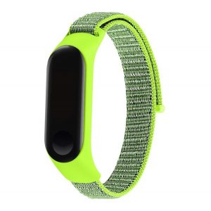 Curea de schimb (dimensiune personalizată, nailon, velcro, respirabilă) VERDE DESCHIS Xiaomi MI Band 4, Xiaomi MI Band 3