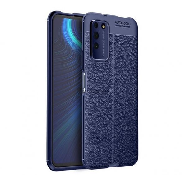 Protectie din silicon pentru telefon (rezistenta la impact mediu, efect piele, model de cusaturi) ALBASTRU INCHIS Honor X10 5G