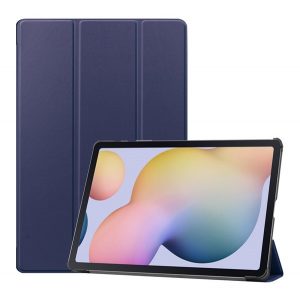 Husă în picioare, efect piele (FLIP activ, deschidere laterală, TRIFOLD, suport desktop) ALBASTRU ÎNCHIS Samsung Galaxy Tab S7 Plus WIFI 5G (SM-T976)