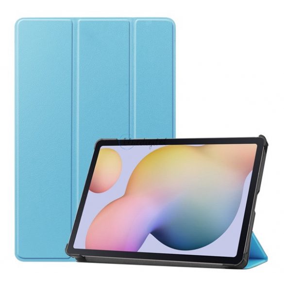 Husă în picioare, efect piele (FLIP activ, deschidere laterală, TRIFOLD, suport desktop) ALBASTRU DESCHIS Samsung Galaxy Tab S7 LTE 5G (SM-T876), Samsung Galaxy Tab S7 LTE (SM-T875), Samsung Galaxy Tab S7 WIFI (SM- T870), Samsung Galaxy Tab S8 WIFI 