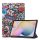 Husă în picioare, efect piele (FLIP activ, deschidere laterală, TRIFOLD, suport desktop, graffiti) CULOARE Samsung Galaxy Tab S7 WIFI (SM-T870), Samsung Galaxy Tab S7 LTE 5G (SM-T876), Samsung Galaxy Tab S7 LTE (SM) -T875), Samsung Galaxy Tab S8 WIF