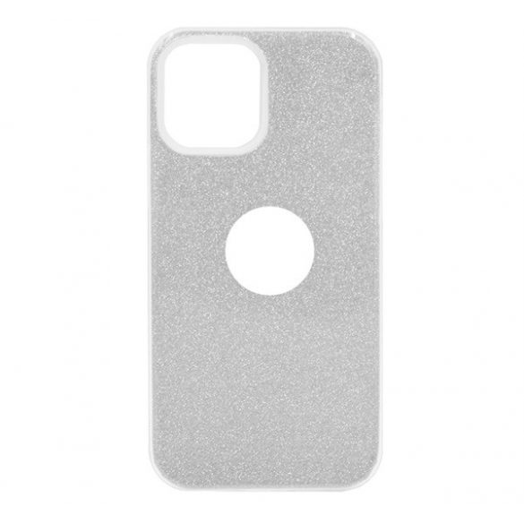 Protectie din silicon pentru telefon (interior din plastic, spate lucios, decupaj logo) SILVER Apple iPhone 12, iPhone 12 Pro