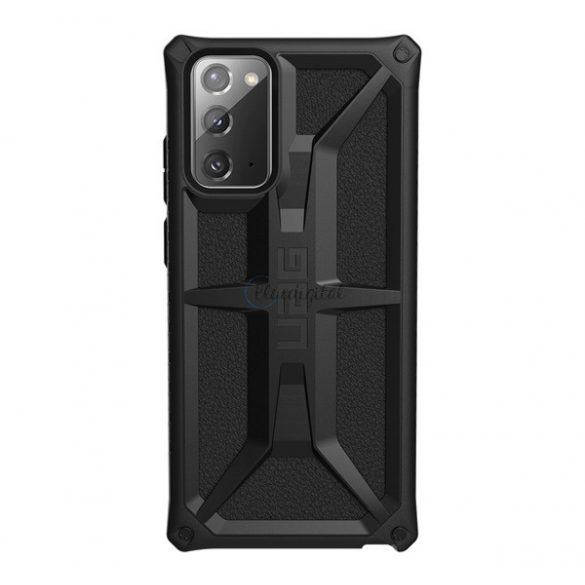 Protectie de telefon din plastic UAG MONARCH (rezistenta medie la impact, cadru din silicon, spate cu efect piele) NEGRU Samsung Galaxy Note 20 (SM-N980F), Samsung Galaxy Note 20 5G (SM-N981F)