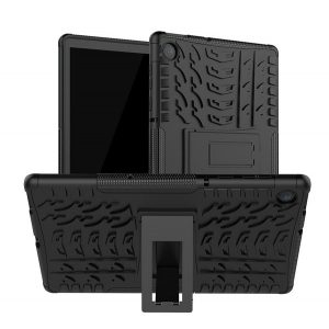 Protecție din plastic pentru telefon Defender (rezistență medie la impact, interior din silicon, anti-alunecare, model anvelope auto) negru Lenovo Tab M10 FHD Plus (TB-X606X), Lenovo Tab M10 Plus (TB-X606F)