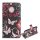 Husă stativă, efect piele (FLIP, deschidere laterală, desktop, fluture, model floral) negru Apple iPhone 12, Apple iPhone 12 Pro