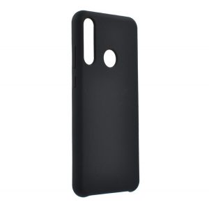 Protector de telefon din silicon (mat, microfibră de pluș interior anti-zgârieturi, premium) NEGRU Huawei Y6p