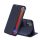 Husa DUX DUCIS SKIN X in picioare, efect piele (FLIP, deschidere laterala, suport desktop, suport pentru incarcare wireless) ALBASTRU INCHIS Apple iPhone 12 mini