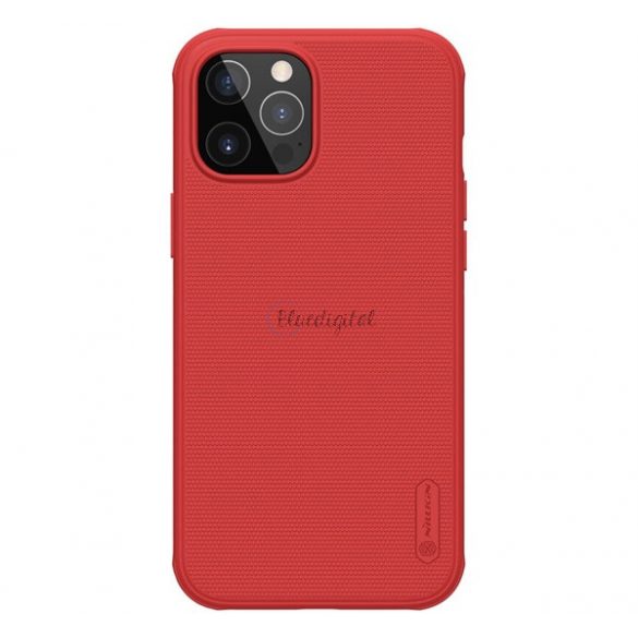 Protector de telefon din plastic NILLKIN SUPER FROSTED PRO (rezistent mediu la impact, cauciucat, suprafață rugoasă) RED Apple iPhone 12 Pro Max