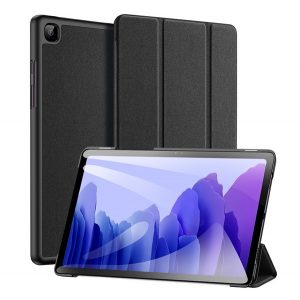 Husa DUX DUCIS DOMO in picioare, efect piele (FLIP activ, deschidere laterala, TRIFOLD, suport de masa, model textil) NEGRU Samsung Galaxy Tab A7 10.4 (2020) WIFI SM-T500, Samsung Galaxy Tab A7 10.4 (2020) LTE SM-T505, Samsung Galaxy Tab A7 10.4 (20