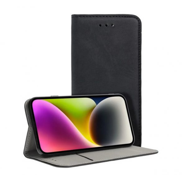 Carcasa in picioare, efect piele (FLIP, deschidere laterala, functie suport desktop) NEGRU Sony Xperia 1 II (XQ-AT5)