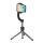 Stabilizator camera selfie stick bluetooth (funcție stand, reglabil, 86 cm + telecomandă fără fir) NEGRU