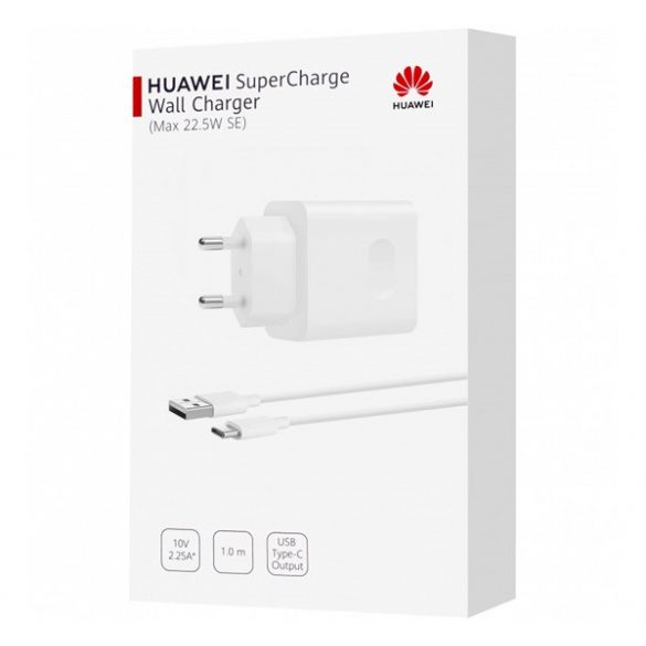 HUAWEI CP404B Încărcător AC cu mufă USB (22.5W, încărcător rapid PD + cablu Type-C) ALB