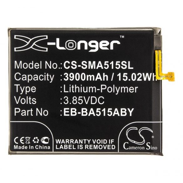 Baterie CAMERON SINO Li-Polymer (3,85V/3900mAh, compatibil cu Samsung EB-BA515ABE) NEGRU Samsung Galaxy A51 (SM-A515F), Samsung Galaxy A51 5G (SM-A516F)